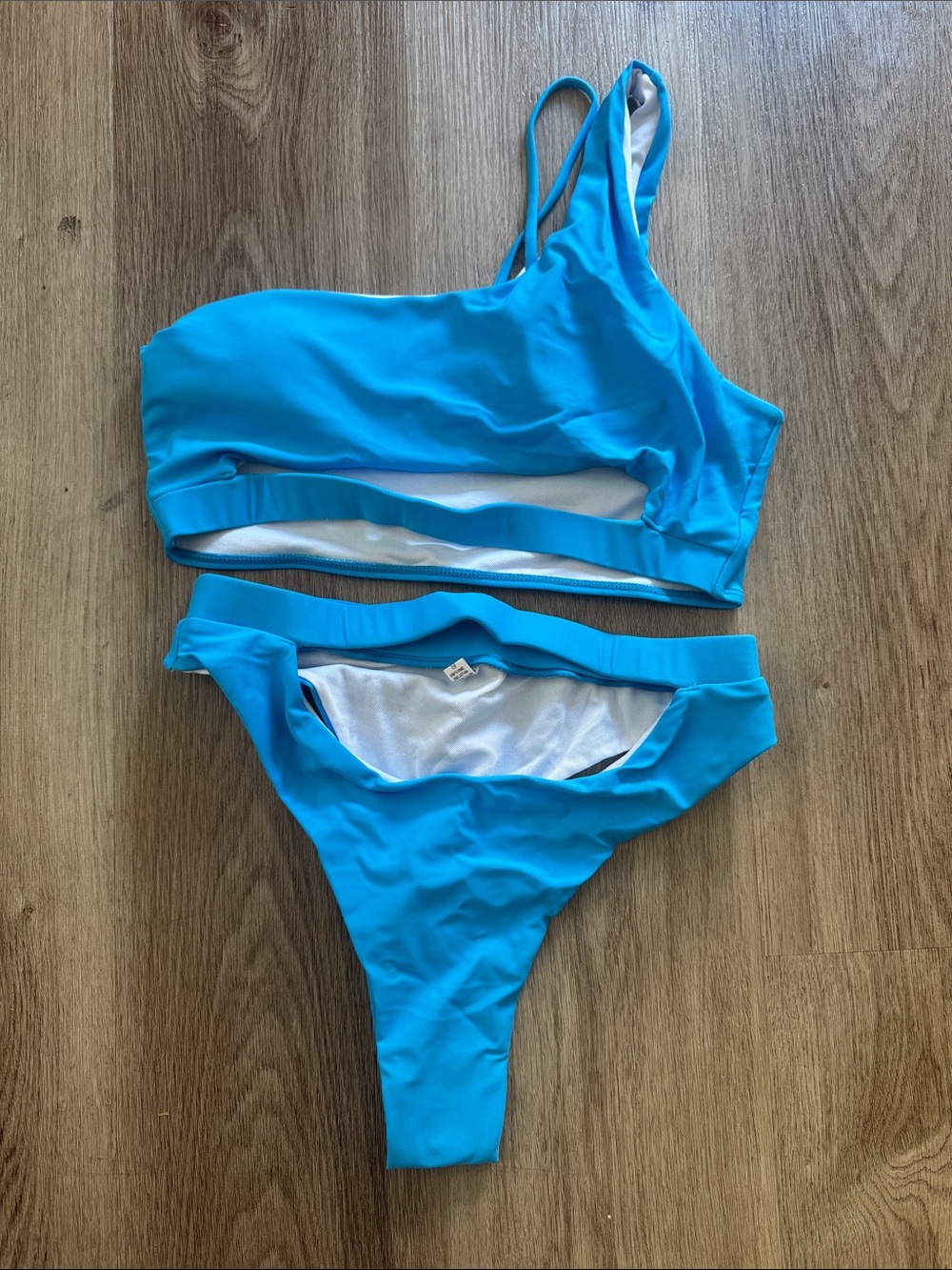 Blue Women's Asymmetric Bikini Set - Unbranded